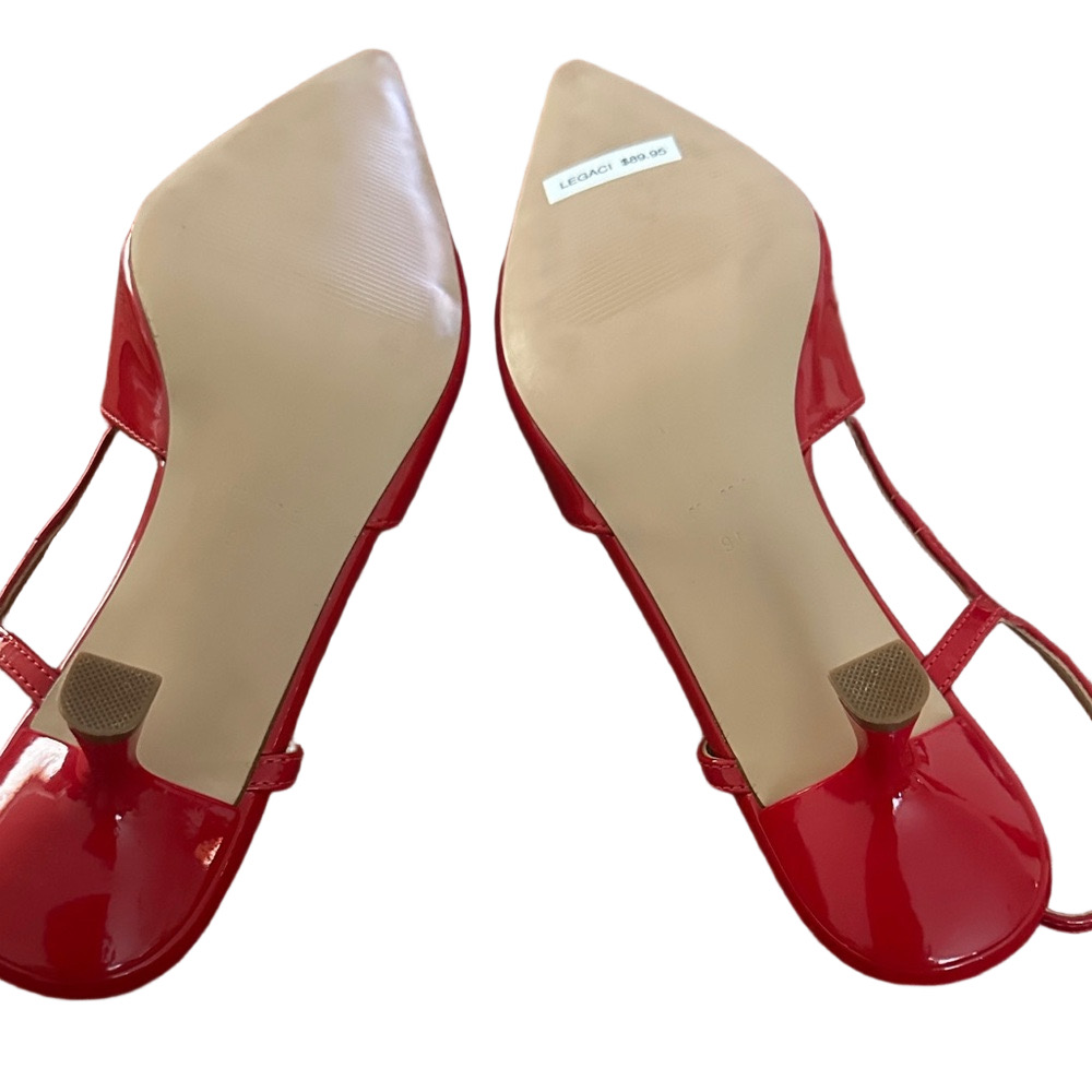 Steve Madden Glossy Red Slingback Heels - Picture 7 of 10